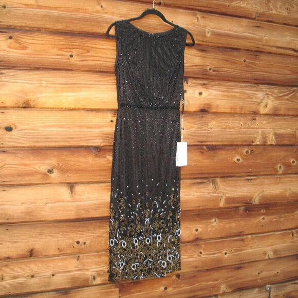 Mac Duggal 5796 Womens Black High Neck Embellished Column Dress Runs Small - Picture 6 of 15